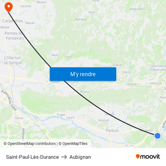 Saint-Paul-Lès-Durance to Aubignan map