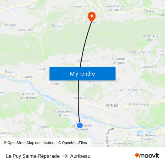 Le Puy-Sainte-Réparade to Auribeau map