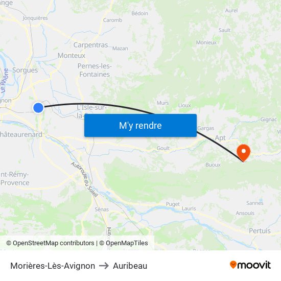 Morières-Lès-Avignon to Morières-Lès-Avignon map