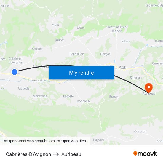 Cabrières-D'Avignon to Cabrières-D'Avignon map