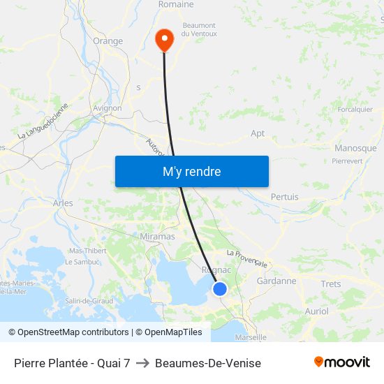Pierre Plantée - Quai 7 to Beaumes-De-Venise map