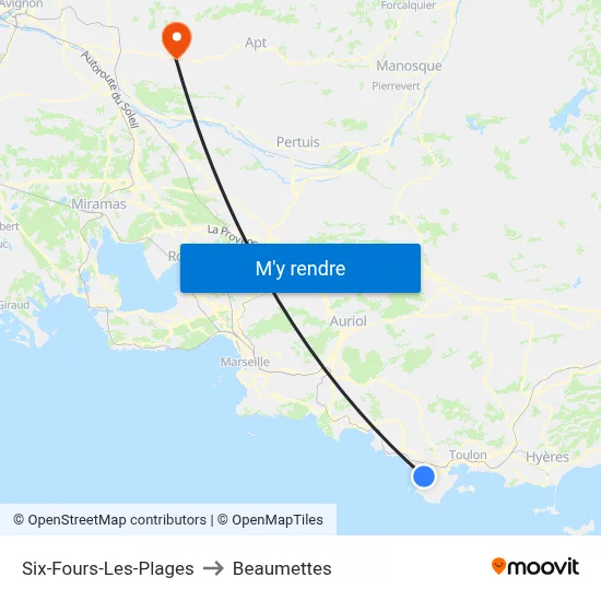 Six-Fours-Les-Plages to Beaumettes map