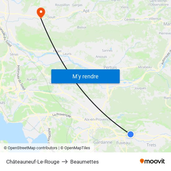 Châteauneuf-Le-Rouge to Beaumettes map