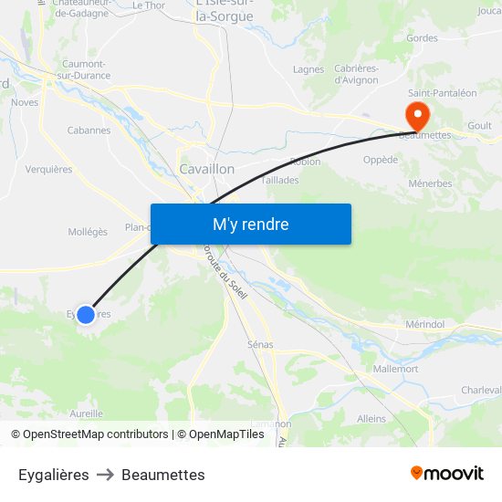 Eygalières to Eygalières map