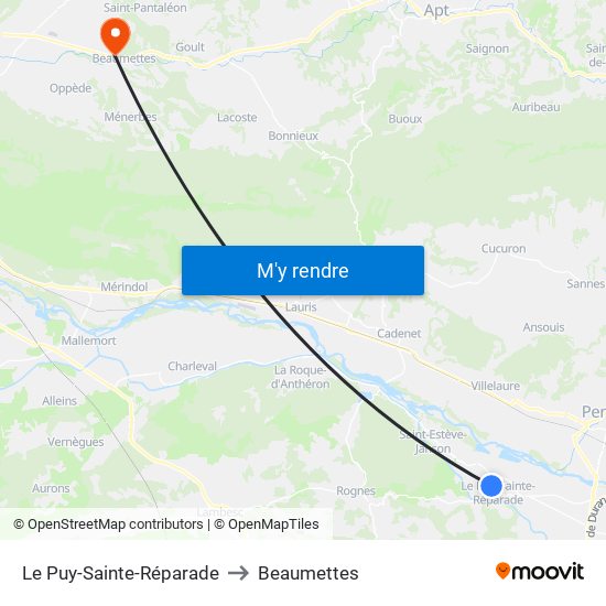 Le Puy-Sainte-Réparade to Beaumettes map