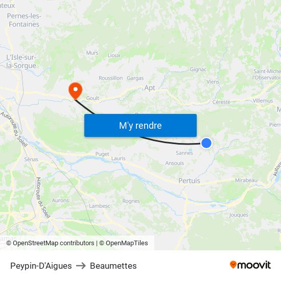 Peypin-D'Aigues to Peypin-D'Aigues map