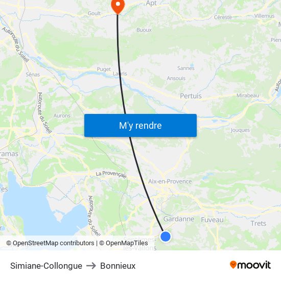Simiane-Collongue to Bonnieux map