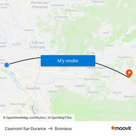 Caumont-Sur-Durance to Bonnieux map