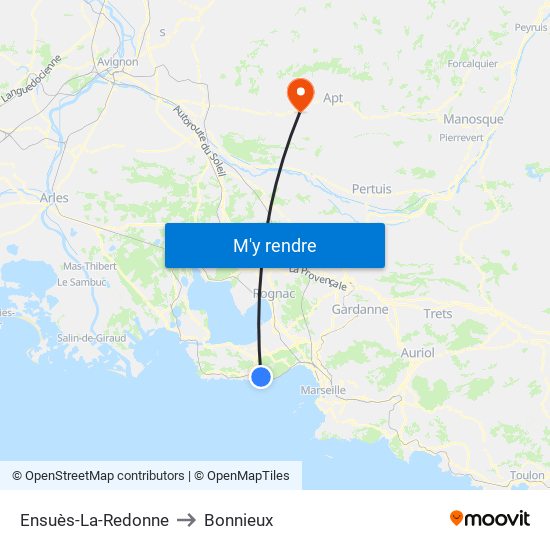 Ensuès-La-Redonne to Bonnieux map