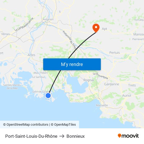 Port-Saint-Louis-Du-Rhône to Bonnieux map