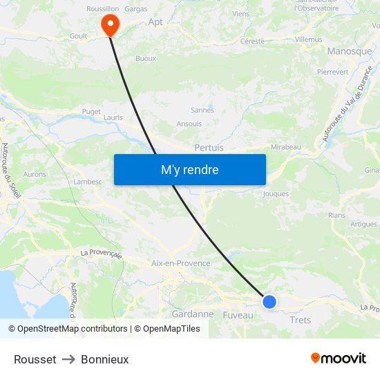 Rousset to Bonnieux map