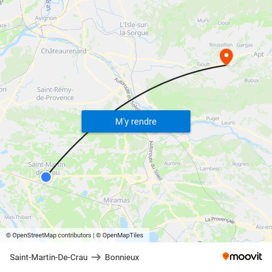 Saint-Martin-De-Crau to Bonnieux map