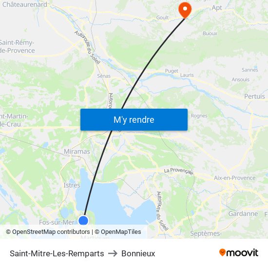 Saint-Mitre-Les-Remparts to Bonnieux map