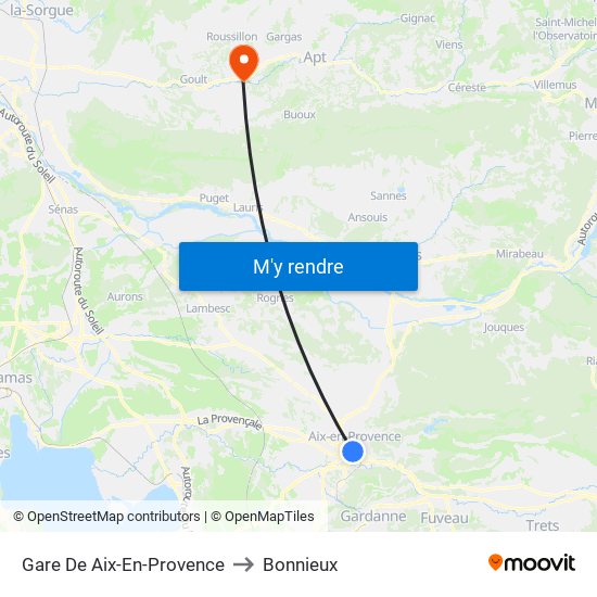 Gare De Aix-En-Provence to Bonnieux map