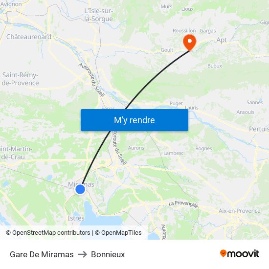 Gare De Miramas to Bonnieux map