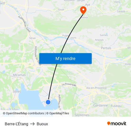 Berre-L'Étang to Buoux map