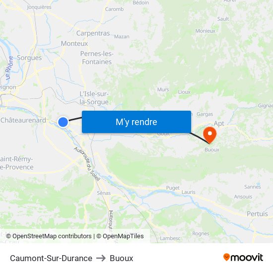 Caumont-Sur-Durance to Buoux map