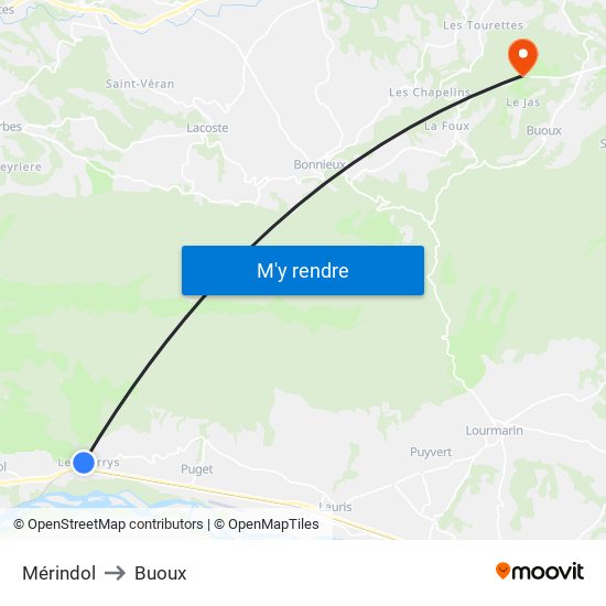 Mérindol to Buoux map