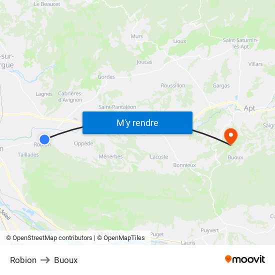 Robion to Buoux map
