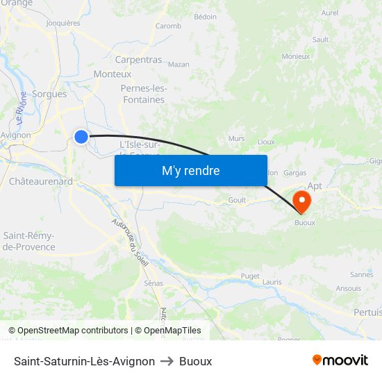 Saint-Saturnin-Lès-Avignon to Buoux map
