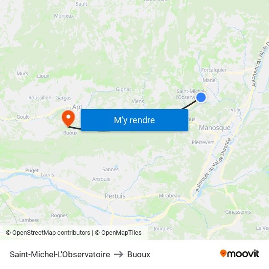 Saint-Michel-L'Observatoire to Buoux map