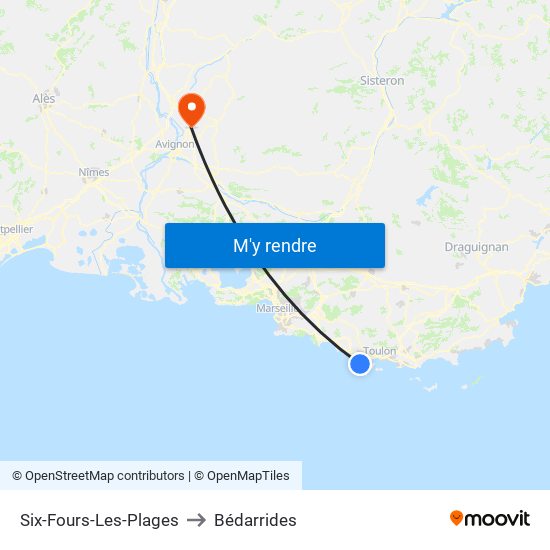 Six-Fours-Les-Plages to Bédarrides map