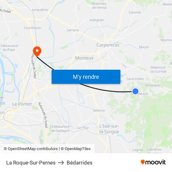 La Roque-Sur-Pernes to Bédarrides map