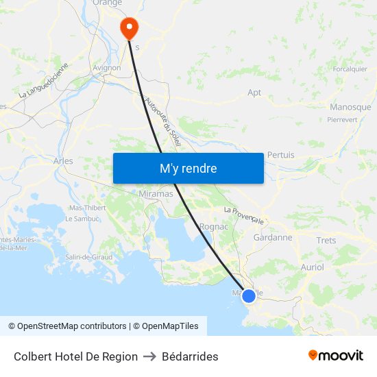 Colbert Hotel De Region to Bédarrides map