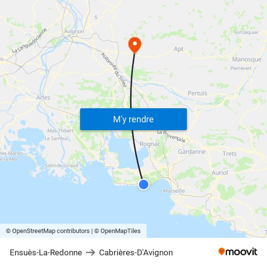Ensuès-La-Redonne to Cabrières-D'Avignon map