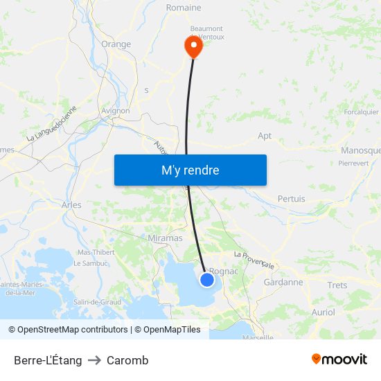 Berre-L'Étang to Caromb map