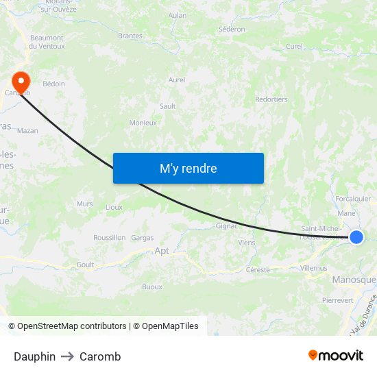 Dauphin to Caromb map