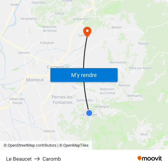 Le Beaucet to Le Beaucet map