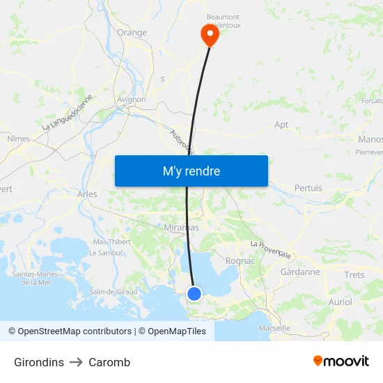 Girondins to Caromb map