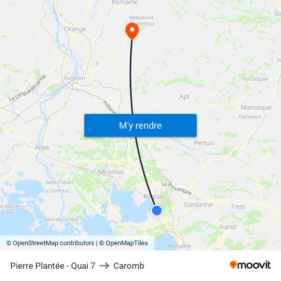 Pierre Plantée - Quai 7 to Caromb map