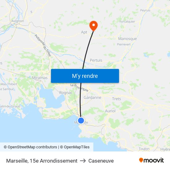 Marseille, 15e Arrondissement to Caseneuve map