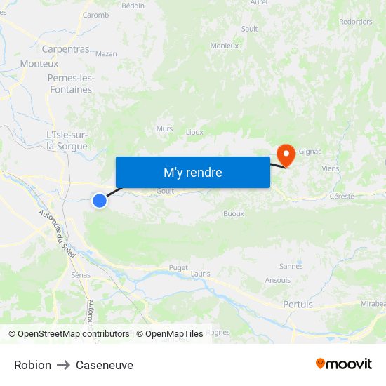 Robion to Caseneuve map