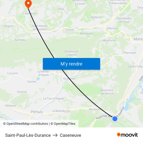 Saint-Paul-Lès-Durance to Caseneuve map