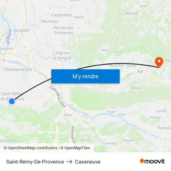 Saint-Rémy-De-Provence to Caseneuve map