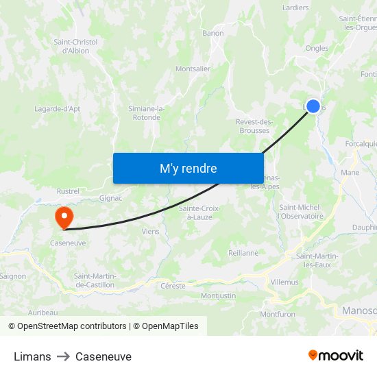 Limans to Caseneuve map