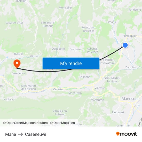 Mane to Caseneuve map