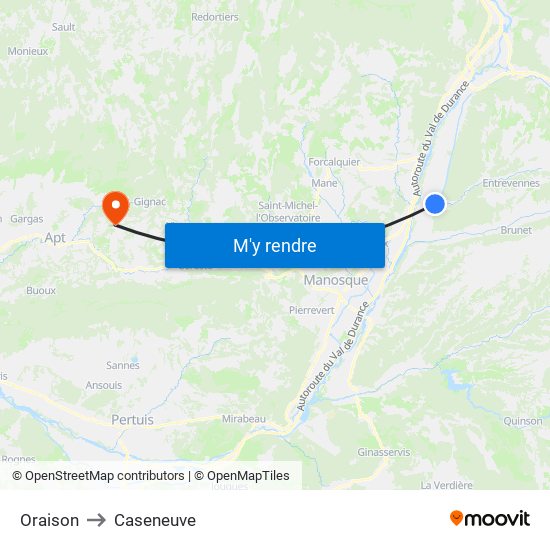 Oraison to Caseneuve map