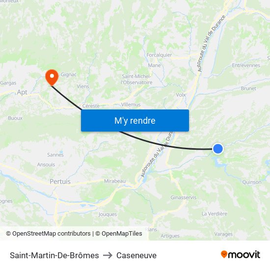 Saint-Martin-De-Brômes to Caseneuve map