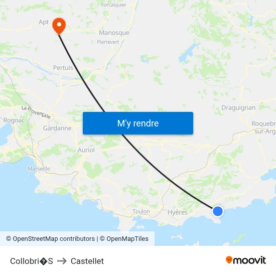 Collobri�S to Castellet map