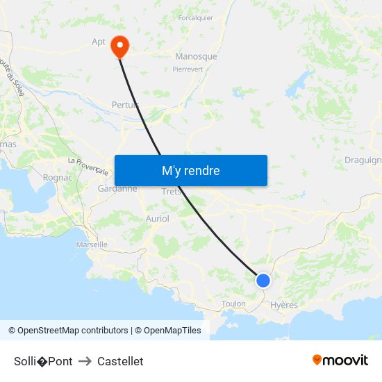 Solli�Pont to Castellet map