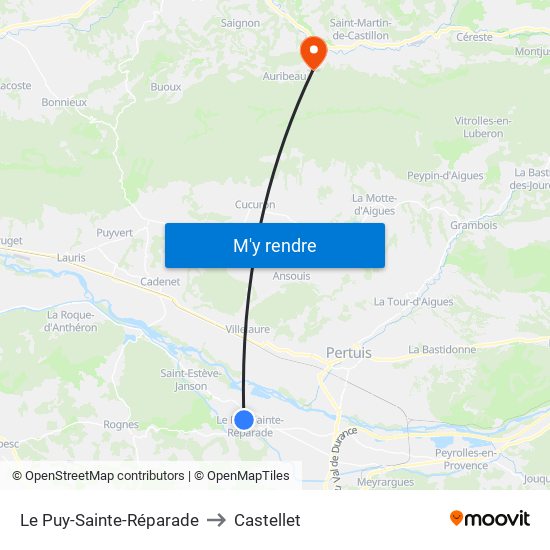 Le Puy-Sainte-Réparade to Castellet map