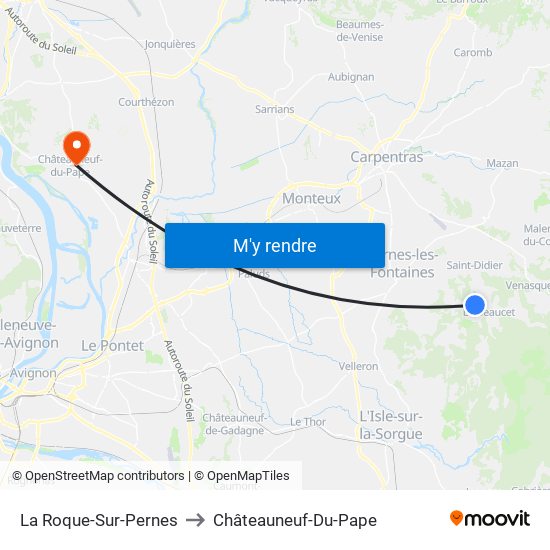 La Roque-Sur-Pernes to Châteauneuf-Du-Pape map