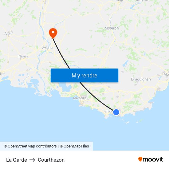 La Garde to Courthézon map