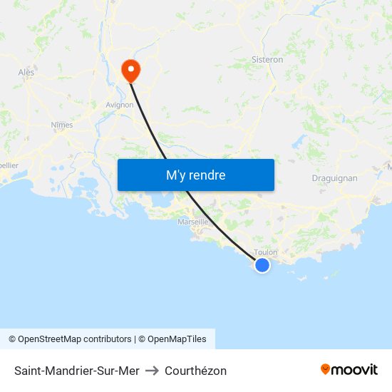 Saint-Mandrier-Sur-Mer to Courthézon map