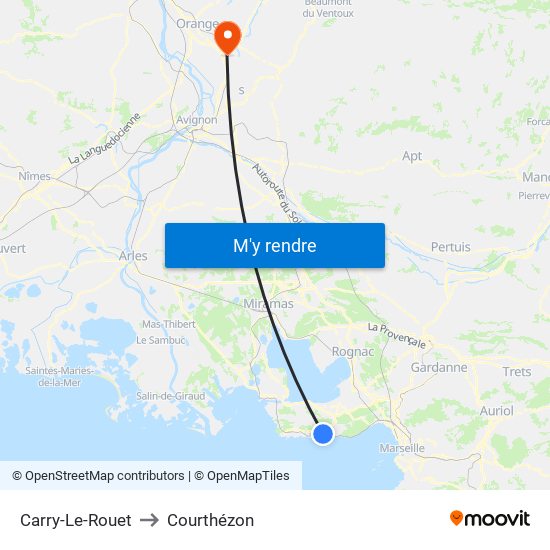 Carry-Le-Rouet to Courthézon map
