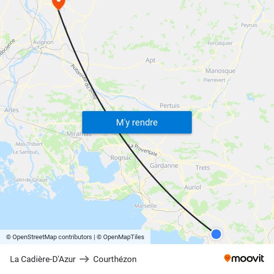 La Cadière-D'Azur to Courthézon map
